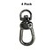 Swivel Hook Small Black Shiny Plated Side Push 1 Inch Long 3/8 Inch Loop